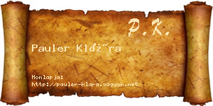Pauler Klára névjegykártya