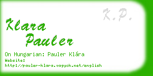 klara pauler business card